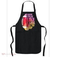 I Know I Play Like A Girl Try To Keep Up Football Game Day Apron thumb 0