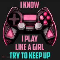 I Know I Play Like A Girl Funny Gamer Apron thumb 3