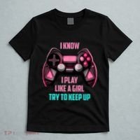 I Know I Play Like A Girl Funny Gamer T-Shirt thumb 5