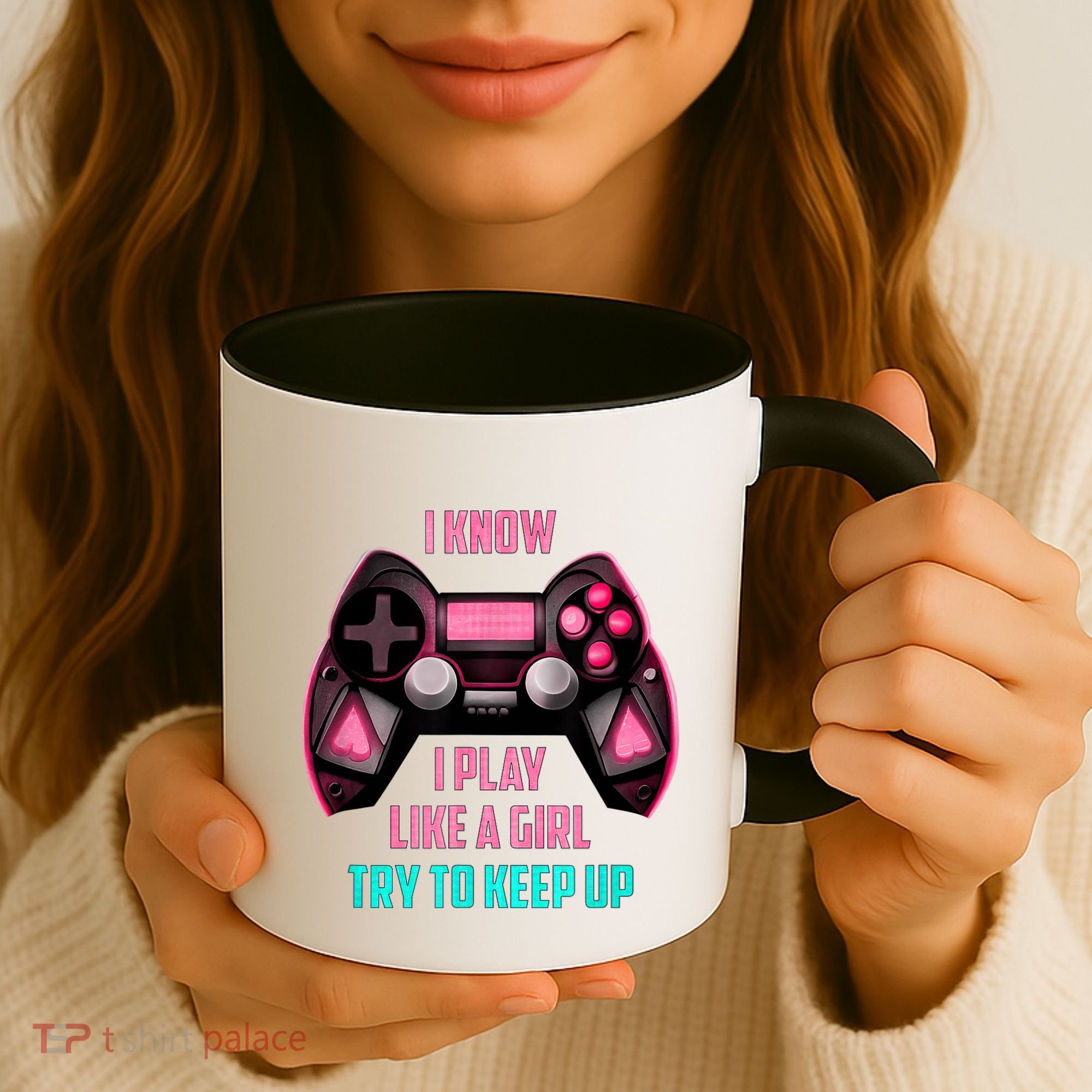 I Know I Play Like A Girl Funny Gamer Coffee Mug
