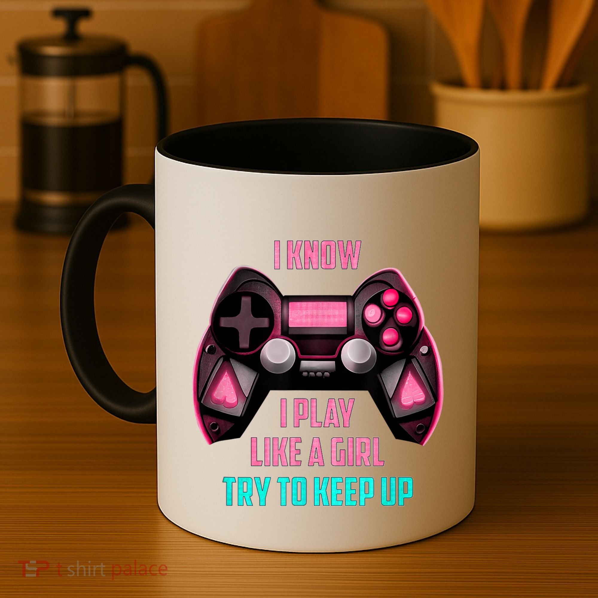 I Know I Play Like A Girl Funny Gamer Coffee Mug