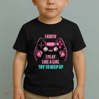 I Know I Play Like A Girl Funny Gamer Toddler T-Shirt thumb 2