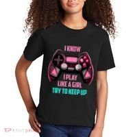 I Know I Play Like A Girl Funny Gamer Kids T-Shirt thumb 2