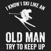 I Know I Ski Like An Old Man Try To Keep Up Skier Golf Towel thumb 3