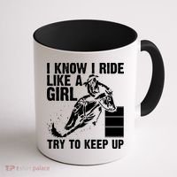 I Know I Ride Like Girl Try To Keep Barrel Racing Coffee Mug thumb 1