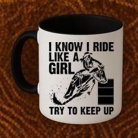 I Know I Ride Like Girl Try To Keep Barrel Racing Coffee Mug thumb 2