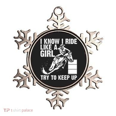 I Know I Ride Like Girl Try To Keep Barrel Racing Ornament