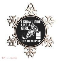 I Know I Ride Like Girl Try To Keep Barrel Racing Ornament thumb 0