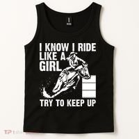 I Know I Ride Like Girl Try To Keep Barrel Racing Tank Top thumb 2