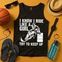 I Know I Ride Like Girl Try To Keep Barrel Racing Tank Top thumb 4