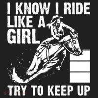 I Know I Ride Like Girl Try To Keep Barrel Racing Golf Towel thumb 3