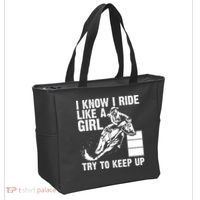 I Know I Ride Like Girl Try To Keep Barrel Racing Tote Bag thumb 2