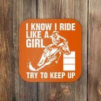 I Know I Ride Like Girl Try To Keep Barrel Racing Coaster thumb 0