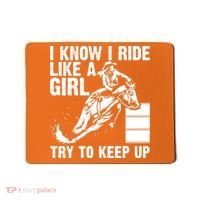 I Know I Ride Like Girl Try To Keep Barrel Racing Mousepad thumb 0