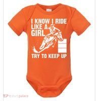 I Know I Ride Like Girl Try To Keep Barrel Racing Baby Bodysuit thumb 0