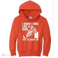 I Know I Ride Like Girl Try To Keep Barrel Racing Kids Hoodie thumb 0