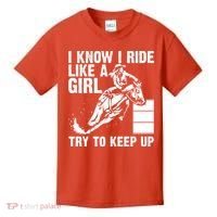 I Know I Ride Like Girl Try To Keep Barrel Racing Kids T-Shirt thumb 0