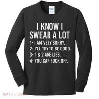 I Know I Swear A Lot Kids Long Sleeve Shirt thumb 0