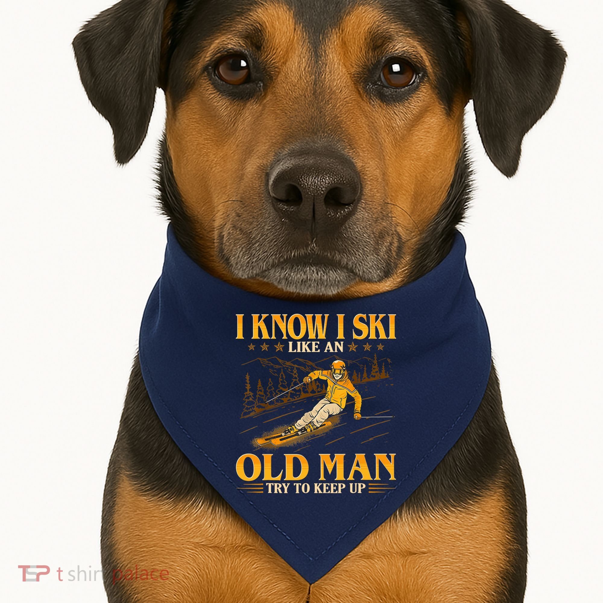 I Know I Ski Like An Old Man Try To Keep Up USA-Made Doggie Bandana
