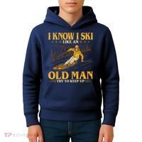 I Know I Ski Like An Old Man Try To Keep Up Kids Hoodie thumb 4