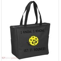 I Know I Know Let It Bounce Funny Pickleball Saying Tote Bag thumb 2
