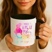 I Know I Play Like A Girl Soccer Coffee Mug thumb 3