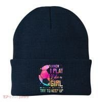 I Know I Play Like A Girl Soccer Beanie thumb 0