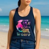 I Know I Play Like A Girl Soccer Women's Tank Top thumb 2