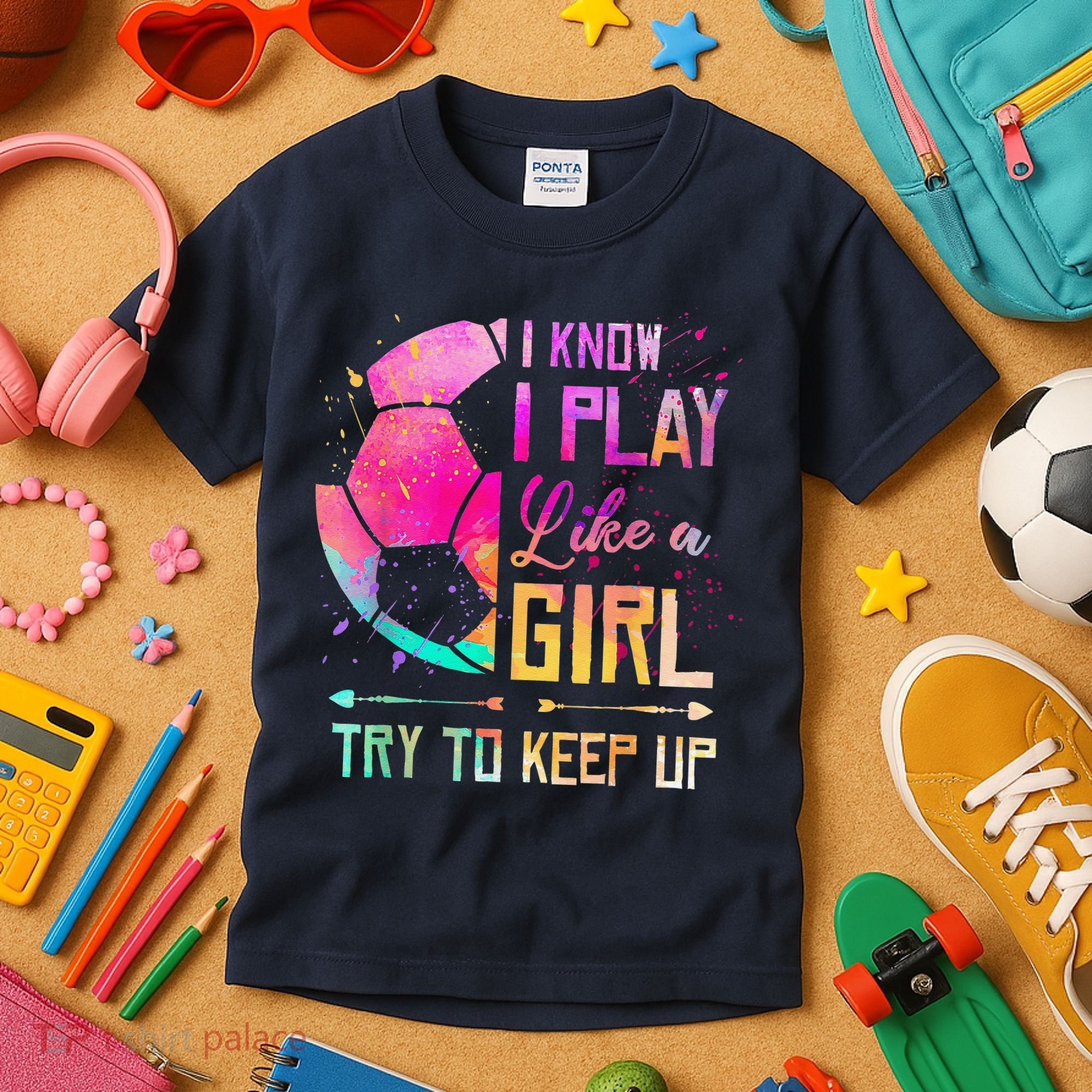 I Know I Play Like A Girl Soccer Kids T-Shirt