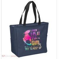 I Know I Play Like A Girl Soccer Tote Bag thumb 2