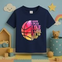 I Know I Play Like A Girl Try To Keep Up Basketball Toddler T-Shirt thumb 3