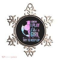 I Know I Play Like A Girl Soccer TShirt Ornament thumb 0