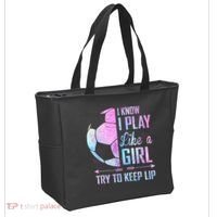 I Know I Play Like A Girl Soccer TShirt Tote Bag thumb 2