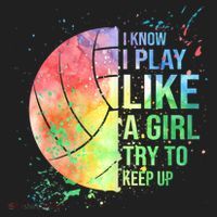 I Know I Play Like A Girl Try To Keep Up Volleyball Tshirt Beanie thumb 2