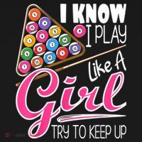 I Know I Play Like A Girl Funny 8Ball Pool Billiard Player Women's Hoodie thumb 2