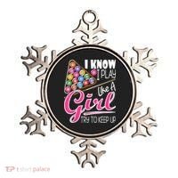I Know I Play Like A Girl Funny 8Ball Pool Billiard Player Ornament thumb 0