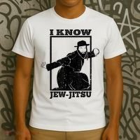 I Know Jew Jitsu Funny Jiu Jitsu Pun Jewish Martial Art T-Shirt thumb 3
