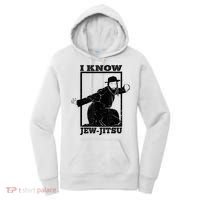 I Know Jew Jitsu Funny Jiu Jitsu Pun Jewish Martial Art Women's Hoodie thumb 0