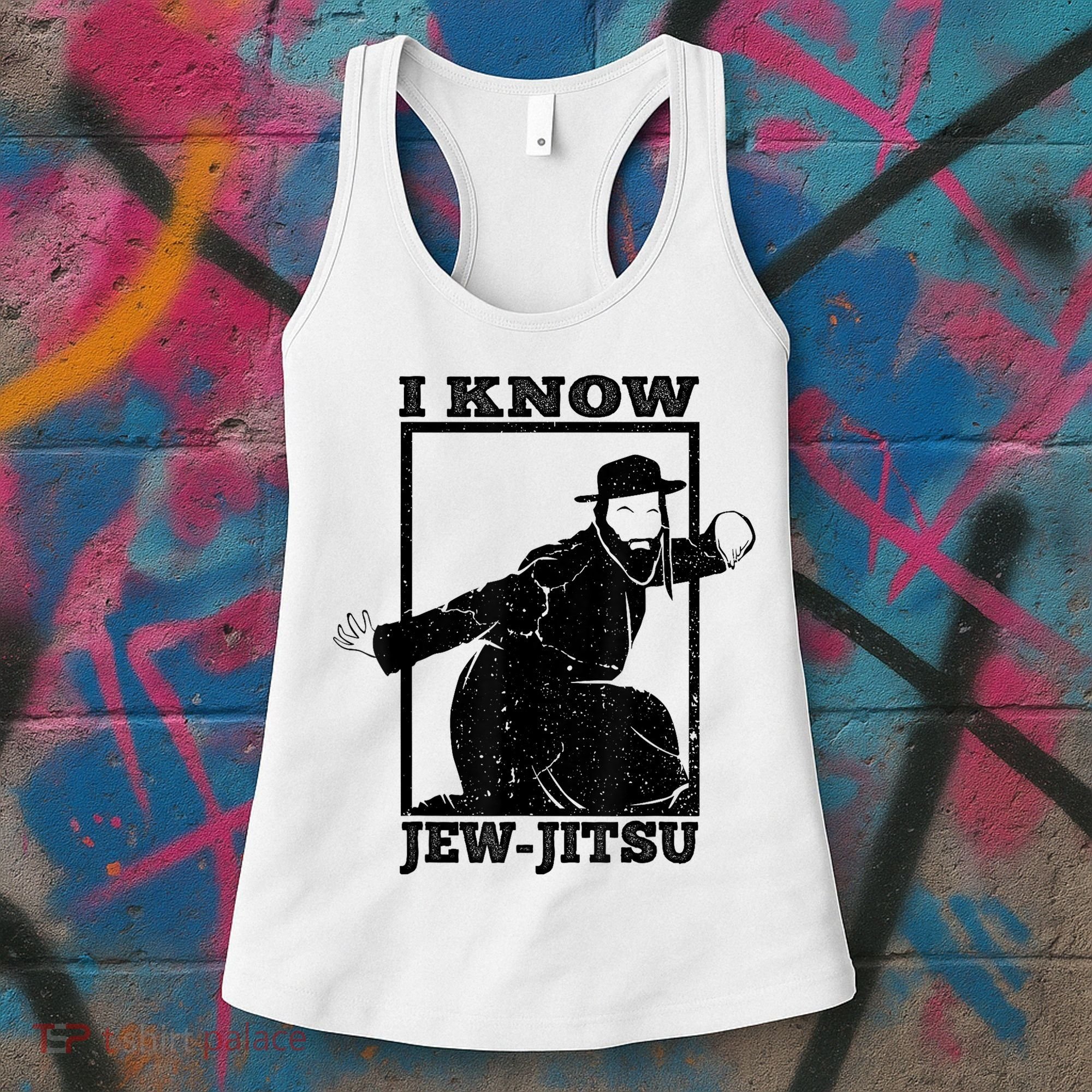 I Know Jew Jitsu Funny Jiu Jitsu Pun Jewish Martial Art Women's Tank Top