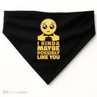 I Kind Maybe Possibly Like You Emoji USA-Made Doggie Bandana thumb 0