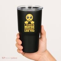 I Kind Maybe Possibly Like You Emoji Tumbler thumb 2