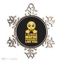 I Kind Maybe Possibly Like You Emoji Ornament thumb 0