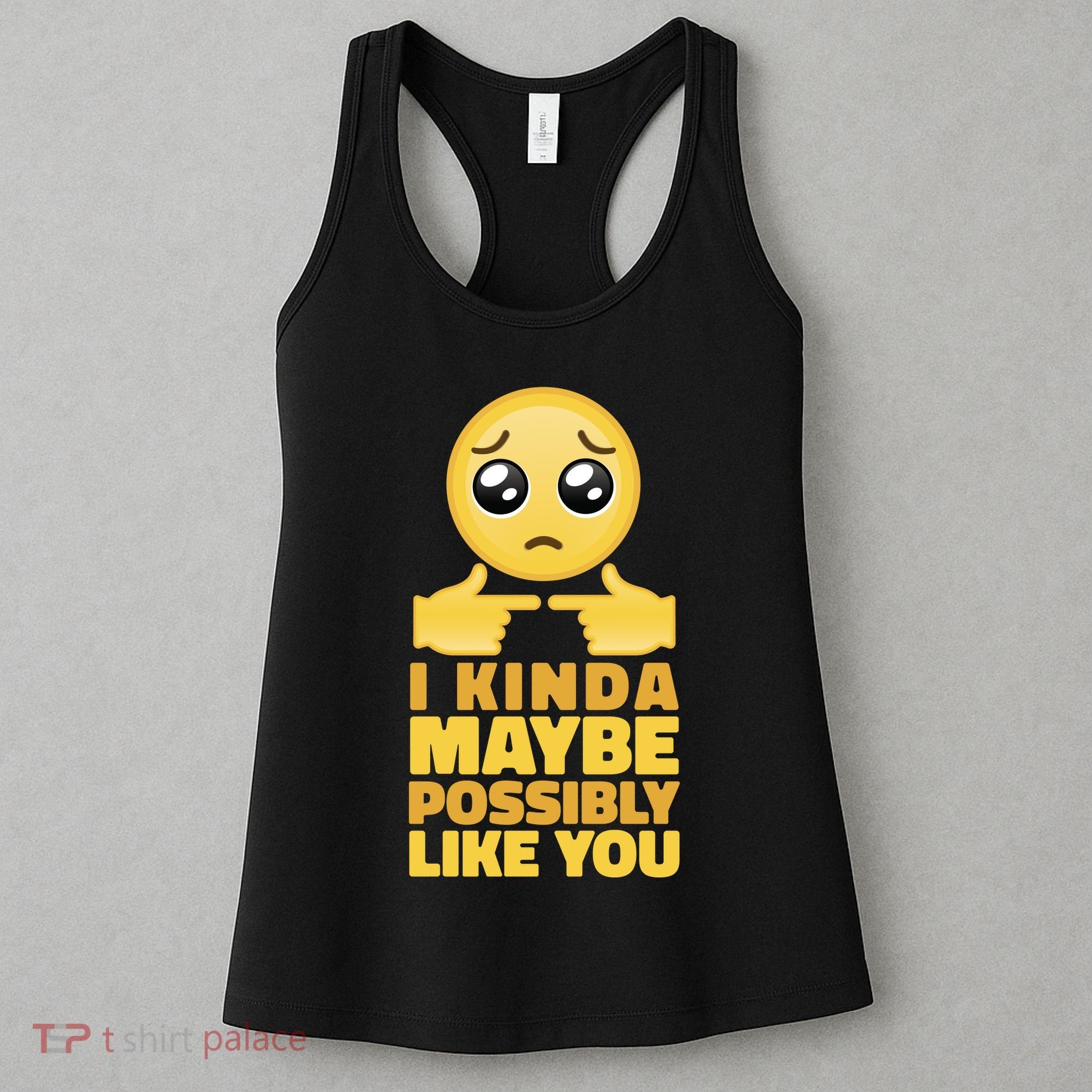 I Kind Maybe Possibly Like You Emoji Women's Tank Top
