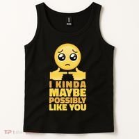 I Kind Maybe Possibly Like You Emoji Tank Top thumb 2