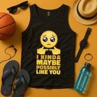 I Kind Maybe Possibly Like You Emoji Tank Top thumb 4