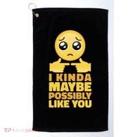 I Kind Maybe Possibly Like You Emoji Golf Towel thumb 0