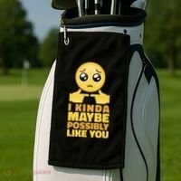 I Kind Maybe Possibly Like You Emoji Golf Towel thumb 2