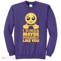 I Kind Maybe Possibly Like You Emoji Sweatshirt thumb 0