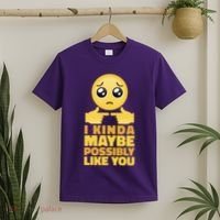 I Kind Maybe Possibly Like You Emoji T-Shirt thumb 2