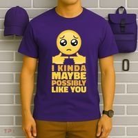 I Kind Maybe Possibly Like You Emoji T-Shirt thumb 6